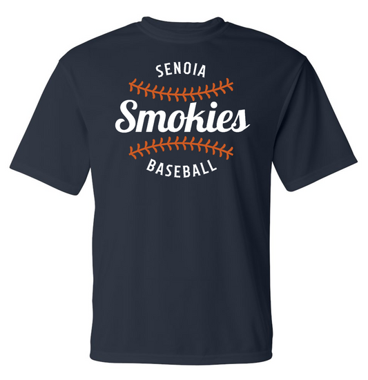 Smokies Baseball Navy Short Sleeve Dri-Fit T-shirts (No Personalization)