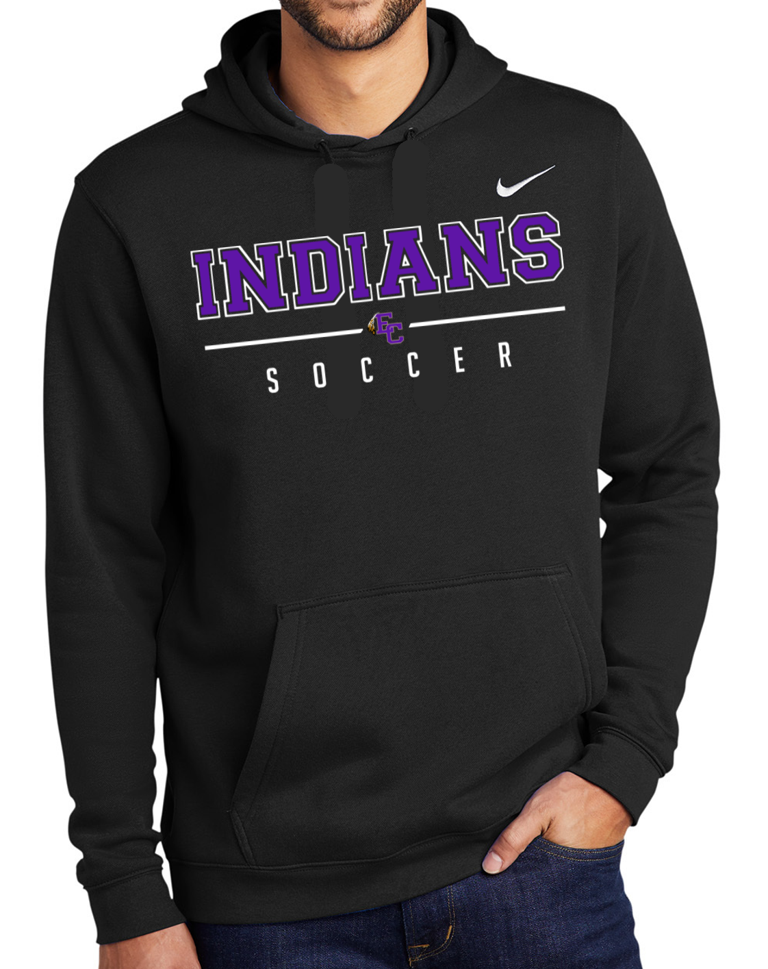 EC Middle Soccer Outline Nike Brand Cotton Hoodie Sweatshirt