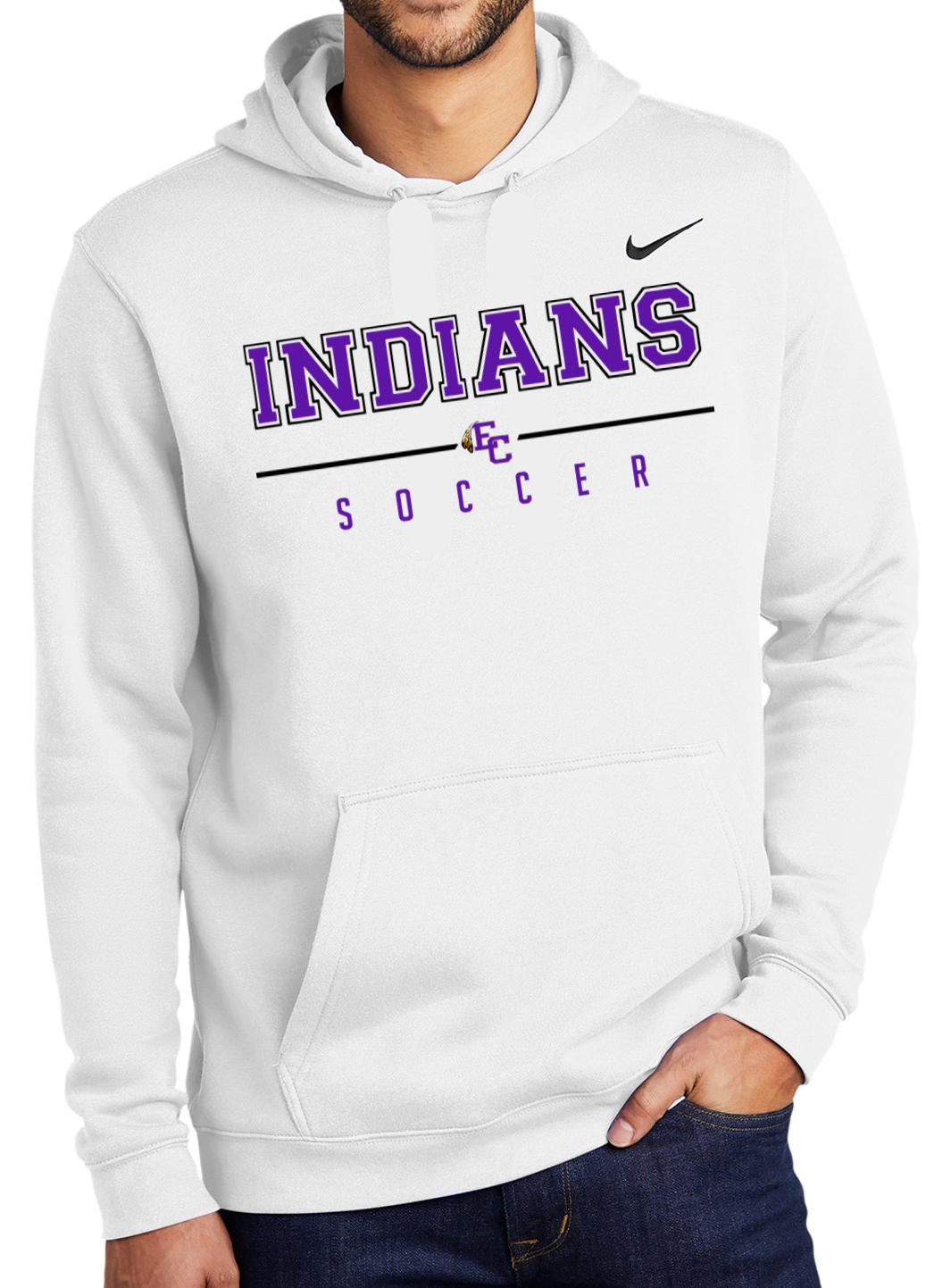 EC Middle Soccer Outline Nike Brand Cotton Hoodie Sweatshirt