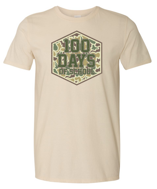 TCS "100 Days of School Camo" T-shirt