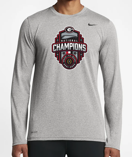 Back to Back Championship Logo Nike Brand Youth and Adult Dri-Fit Long Sleeve T-Shirt