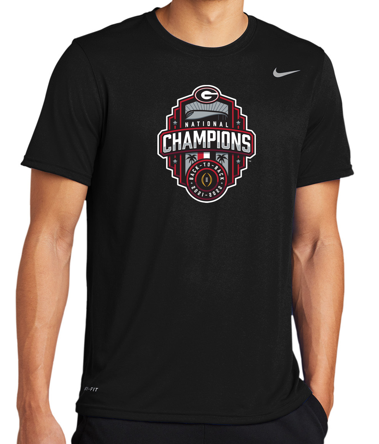 Back to Back Championship Logo Nike Brand Youth and Adult Dri-Fit Short Sleeve T-Shirt
