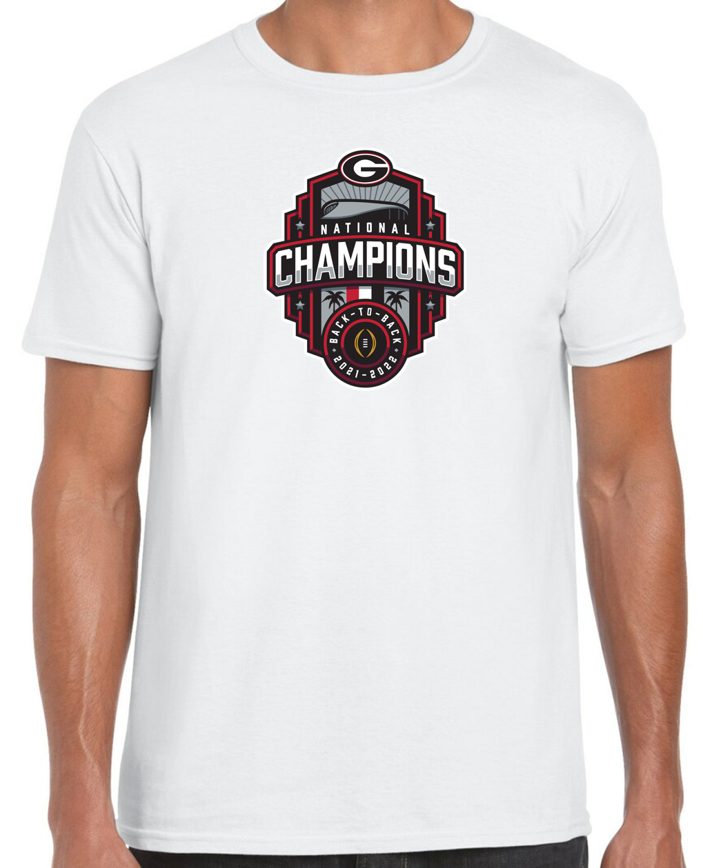 Georgia Football: Back-to-Back Champs, Women's V-Neck T-Shirt / Extra Large - CFB | College Football - Sports Fan Gear | breakingt
