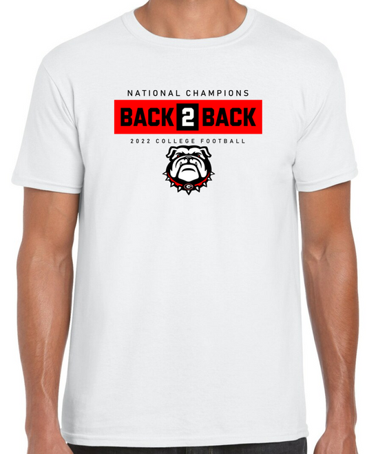 Back to Back Championship w/ Bulldawg Youth and Adult Short Sleeve T-Shirt