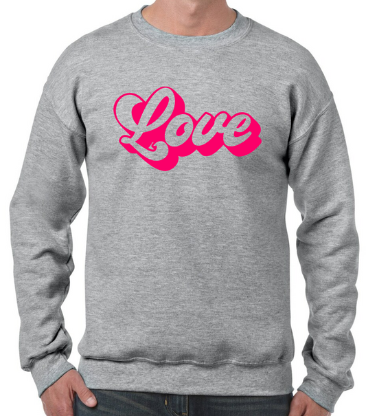 Love Retro Adult Crewneck Sweatshirt