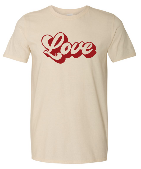 Love Retro Adult Short Sleeve T-Shirt