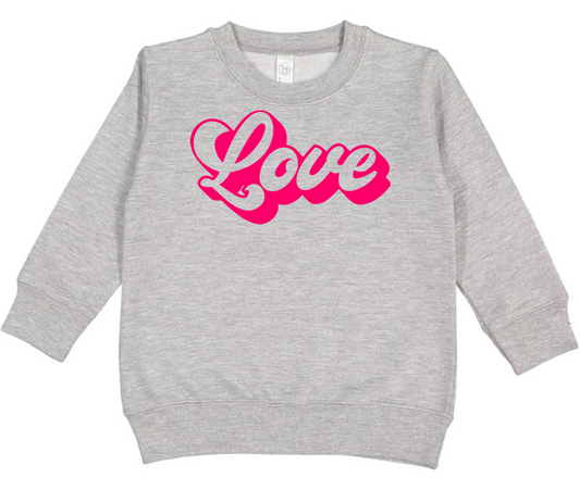 Love Retro Kid Crewneck Sweatshirt