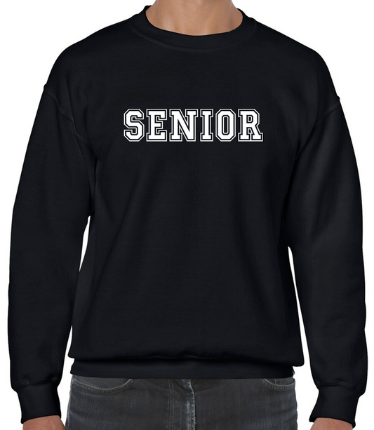 Senior Black Crewneck Sweatshirt with NO LAST NAME