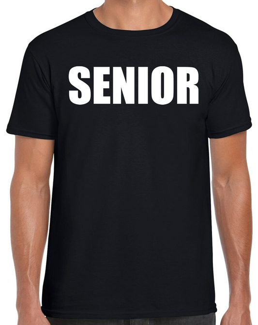 Senior Black Short Sleeve T-Shirt with LAST NAME